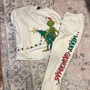 Grinch Christmas Sweatshirt and Joggers Set